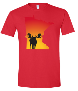 Short Sleeve T-Shirt Minnesota Red Moose Vibrant Design High Quality Tight Knit Ring Spun Low Maintenance Cotton Printed With The Newest Available Color Transfer Technology