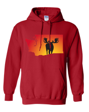 Load image into Gallery viewer, Pullover Hooded Sweatshirt Washington Red Moose Vibrant Design High Quality Tight Knit Ring Spun Low Maintenance Cotton Printed With The Newest Available Color Transfer Technology