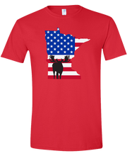 Load image into Gallery viewer, Short Sleeve T-Shirt Minnesota Red Moose Vibrant Design High Quality Tight Knit Ring Spun Low Maintenance Cotton Printed With The Newest Available Color Transfer Technology