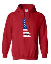 Load image into Gallery viewer, Pullover Hooded Sweatshirt Delaware Red Large Mouth Bass Vibrant Design High Quality Tight Knit Ring Spun Low Maintenance Cotton Printed With The Newest Available Color Transfer Technology