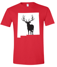 Load image into Gallery viewer, Short Sleeve T-Shirt New Mexico Red Elk Vibrant Design High Quality Tight Knit Ring Spun Low Maintenance Cotton Printed With The Newest Available Color Transfer Technology