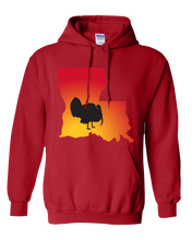 Load image into Gallery viewer, Pullover Hooded Sweatshirt Louisiana Red Turkey Vibrant Design High Quality Tight Knit Ring Spun Low Maintenance Cotton Printed With The Newest Available Color Transfer Technology