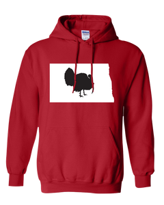 Pullover Hooded Sweatshirt North Dakota Red Turkey Vibrant Design High Quality Tight Knit Ring Spun Low Maintenance Cotton Printed With The Newest Available Color Transfer Technology