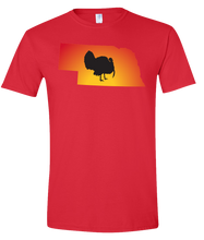 Load image into Gallery viewer, Short Sleeve T-Shirt Nebraska Red Turkey Vibrant Design High Quality Tight Knit Ring Spun Low Maintenance Cotton Printed With The Newest Available Color Transfer Technology
