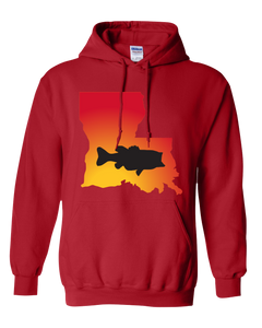Pullover Hooded Sweatshirt Louisiana Red Large Mouth Bass Vibrant Design High Quality Tight Knit Ring Spun Low Maintenance Cotton Printed With The Newest Available Color Transfer Technology