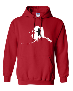 Pullover Hooded Sweatshirt Alaska Red Brown Bear Vibrant Design High Quality Tight Knit Ring Spun Low Maintenance Cotton Printed With The Newest Available Color Transfer Technology