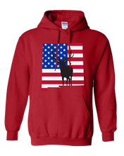 Load image into Gallery viewer, Pullover Hooded Sweatshirt New Mexico Red Elk Vibrant Design High Quality Tight Knit Ring Spun Low Maintenance Cotton Printed With The Newest Available Color Transfer Technology