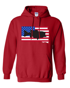 Pullover Hooded Sweatshirt South Dakota Red Large Mouth Bass Vibrant Design High Quality Tight Knit Ring Spun Low Maintenance Cotton Printed With The Newest Available Color Transfer Technology