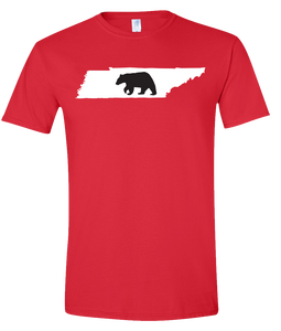 Short Sleeve T-Shirt Tennessee Red Black Bear Vibrant Design High Quality Tight Knit Ring Spun Low Maintenance Cotton Printed With The Newest Available Color Transfer Technology