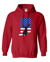Load image into Gallery viewer, Pullover Hooded Sweatshirt Indiana Red Whitetail Deer Vibrant Design High Quality Tight Knit Ring Spun Low Maintenance Cotton Printed With The Newest Available Color Transfer Technology