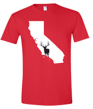 Load image into Gallery viewer, Short Sleeve T-Shirt California Red Elk Vibrant Design High Quality Tight Knit Ring Spun Low Maintenance Cotton Printed With The Newest Available Color Transfer Technology