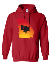 Load image into Gallery viewer, Pullover Hooded Sweatshirt Georgia Red Turkey Vibrant Design High Quality Tight Knit Ring Spun Low Maintenance Cotton Printed With The Newest Available Color Transfer Technology