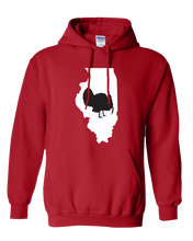 Load image into Gallery viewer, Pullover Hooded Sweatshirt Illinois Red Turkey Vibrant Design High Quality Tight Knit Ring Spun Low Maintenance Cotton Printed With The Newest Available Color Transfer Technology