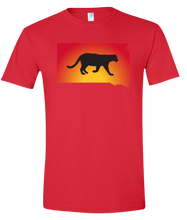 Load image into Gallery viewer, Short Sleeve T-Shirt South Dakota Red Mountain Lion Vibrant Design High Quality Tight Knit Ring Spun Low Maintenance Cotton Printed With The Newest Available Color Transfer Technology