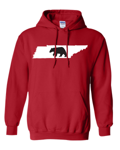 Pullover Hooded Sweatshirt Tennessee Red Black Bear Vibrant Design High Quality Tight Knit Ring Spun Low Maintenance Cotton Printed With The Newest Available Color Transfer Technology