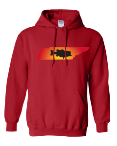 Pullover Hooded Sweatshirt Tennessee Red Large Mouth Bass Vibrant Design High Quality Tight Knit Ring Spun Low Maintenance Cotton Printed With The Newest Available Color Transfer Technology