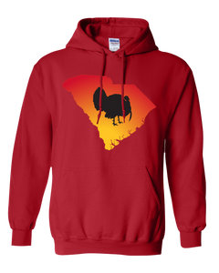 Pullover Hooded Sweatshirt South Carolina Red Turkey Vibrant Design High Quality Tight Knit Ring Spun Low Maintenance Cotton Printed With The Newest Available Color Transfer Technology