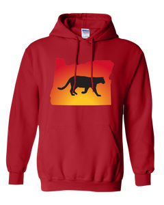 Pullover Hooded Sweatshirt Oregon Red Mountain Lion Vibrant Design High Quality Tight Knit Ring Spun Low Maintenance Cotton Printed With The Newest Available Color Transfer Technology