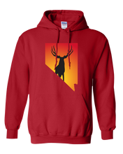 Load image into Gallery viewer, Pullover Hooded Sweatshirt Nevada Red Mule Deer Vibrant Design High Quality Tight Knit Ring Spun Low Maintenance Cotton Printed With The Newest Available Color Transfer Technology