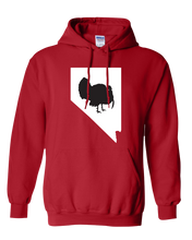 Load image into Gallery viewer, Pullover Hooded Sweatshirt Nevada Red Turkey Vibrant Design High Quality Tight Knit Ring Spun Low Maintenance Cotton Printed With The Newest Available Color Transfer Technology