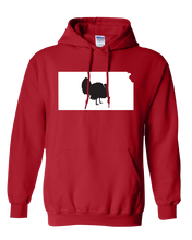 Load image into Gallery viewer, Pullover Hooded Sweatshirt Kansas Red Turkey Vibrant Design High Quality Tight Knit Ring Spun Low Maintenance Cotton Printed With The Newest Available Color Transfer Technology