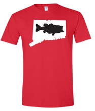 Load image into Gallery viewer, Short Sleeve T-Shirt Connecticut Red Large Mouth Bass Vibrant Design High Quality Tight Knit Ring Spun Low Maintenance Cotton Printed With The Newest Available Color Transfer Technology
