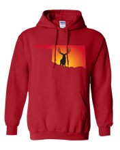 Load image into Gallery viewer, Pullover Hooded Sweatshirt Oklahoma Red Mule Deer Vibrant Design High Quality Tight Knit Ring Spun Low Maintenance Cotton Printed With The Newest Available Color Transfer Technology