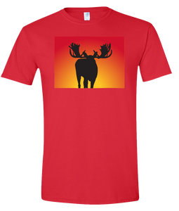 Short Sleeve T-Shirt Colorado Red Moose Vibrant Design High Quality Tight Knit Ring Spun Low Maintenance Cotton Printed With The Newest Available Color Transfer Technology
