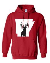 Load image into Gallery viewer, Pullover Hooded Sweatshirt Arkansas Red Whitetail Deer Vibrant Design High Quality Tight Knit Ring Spun Low Maintenance Cotton Printed With The Newest Available Color Transfer Technology