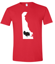 Load image into Gallery viewer, Short Sleeve T-Shirt Delaware Red Turkey Vibrant Design High Quality Tight Knit Ring Spun Low Maintenance Cotton Printed With The Newest Available Color Transfer Technology