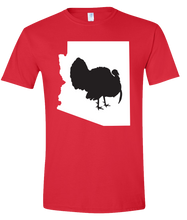 Load image into Gallery viewer, Short Sleeve T-Shirt Arizona Red Turkey Vibrant Design High Quality Tight Knit Ring Spun Low Maintenance Cotton Printed With The Newest Available Color Transfer Technology