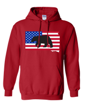 Load image into Gallery viewer, Pullover Hooded Sweatshirt South Dakota Red Black Bear Vibrant Design High Quality Tight Knit Ring Spun Low Maintenance Cotton Printed With The Newest Available Color Transfer Technology