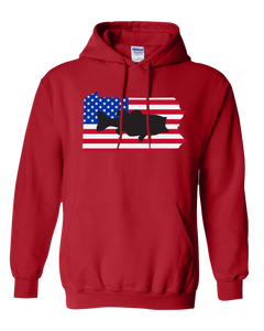 Pullover Hooded Sweatshirt Pennsylvania Red Large Mouth Bass Vibrant Design High Quality Tight Knit Ring Spun Low Maintenance Cotton Printed With The Newest Available Color Transfer Technology