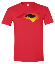 Load image into Gallery viewer, Short Sleeve T-Shirt North Carolina Red Large Mouth Bass Vibrant Design High Quality Tight Knit Ring Spun Low Maintenance Cotton Printed With The Newest Available Color Transfer Technology