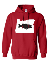 Load image into Gallery viewer, Pullover Hooded Sweatshirt Oregon Red Large Mouth Bass Vibrant Design High Quality Tight Knit Ring Spun Low Maintenance Cotton Printed With The Newest Available Color Transfer Technology