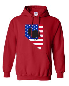 Pullover Hooded Sweatshirt Nevada Red Turkey Vibrant Design High Quality Tight Knit Ring Spun Low Maintenance Cotton Printed With The Newest Available Color Transfer Technology