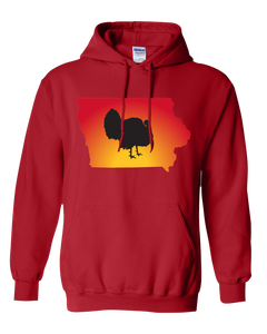 Pullover Hooded Sweatshirt Iowa Red Turkey Vibrant Design High Quality Tight Knit Ring Spun Low Maintenance Cotton Printed With The Newest Available Color Transfer Technology