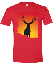 Load image into Gallery viewer, Short Sleeve T-Shirt Arizona Red Mule Deer Vibrant Design High Quality Tight Knit Ring Spun Low Maintenance Cotton Printed With The Newest Available Color Transfer Technology
