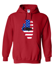 Load image into Gallery viewer, Pullover Hooded Sweatshirt Illinois Red Large Mouth Bass Vibrant Design High Quality Tight Knit Ring Spun Low Maintenance Cotton Printed With The Newest Available Color Transfer Technology