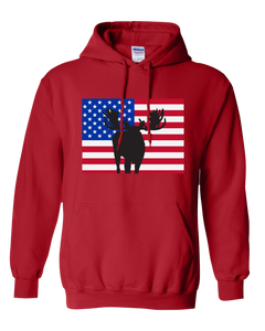 Pullover Hooded Sweatshirt Colorado Red Moose Vibrant Design High Quality Tight Knit Ring Spun Low Maintenance Cotton Printed With The Newest Available Color Transfer Technology