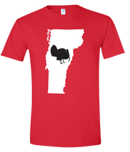 Load image into Gallery viewer, Short Sleeve T-Shirt Vermont Red Turkey Vibrant Design High Quality Tight Knit Ring Spun Low Maintenance Cotton Printed With The Newest Available Color Transfer Technology