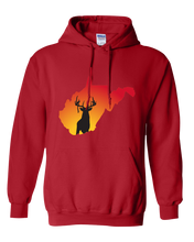 Load image into Gallery viewer, Pullover Hooded Sweatshirt West Virginia Red Whitetail Deer Vibrant Design High Quality Tight Knit Ring Spun Low Maintenance Cotton Printed With The Newest Available Color Transfer Technology