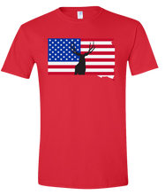 Load image into Gallery viewer, Short Sleeve T-Shirt South Dakota Red Mule Deer Vibrant Design High Quality Tight Knit Ring Spun Low Maintenance Cotton Printed With The Newest Available Color Transfer Technology