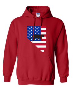 Pullover Hooded Sweatshirt Nevada Red Mountain Lion Vibrant Design High Quality Tight Knit Ring Spun Low Maintenance Cotton Printed With The Newest Available Color Transfer Technology