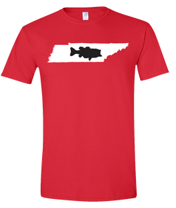 Short Sleeve T-Shirt Tennessee Red Large Mouth Bass Vibrant Design High Quality Tight Knit Ring Spun Low Maintenance Cotton Printed With The Newest Available Color Transfer Technology