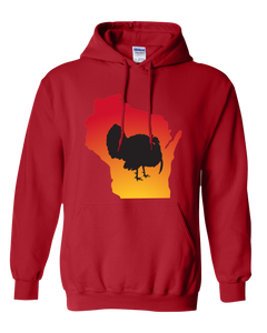 Pullover Hooded Sweatshirt Wisconsin Red Turkey Vibrant Design High Quality Tight Knit Ring Spun Low Maintenance Cotton Printed With The Newest Available Color Transfer Technology