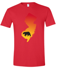 Load image into Gallery viewer, Short Sleeve T-Shirt New Jersey Red Black Bear Vibrant Design High Quality Tight Knit Ring Spun Low Maintenance Cotton Printed With The Newest Available Color Transfer Technology