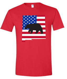 Short Sleeve T-Shirt New Mexico Red Black Bear Vibrant Design High Quality Tight Knit Ring Spun Low Maintenance Cotton Printed With The Newest Available Color Transfer Technology