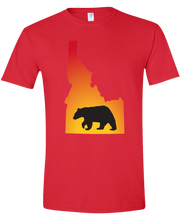 Load image into Gallery viewer, Short Sleeve T-Shirt Idaho Red Black Bear Vibrant Design High Quality Tight Knit Ring Spun Low Maintenance Cotton Printed With The Newest Available Color Transfer Technology