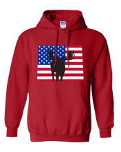 Load image into Gallery viewer, Pullover Hooded Sweatshirt Wyoming Red Moose Vibrant Design High Quality Tight Knit Ring Spun Low Maintenance Cotton Printed With The Newest Available Color Transfer Technology